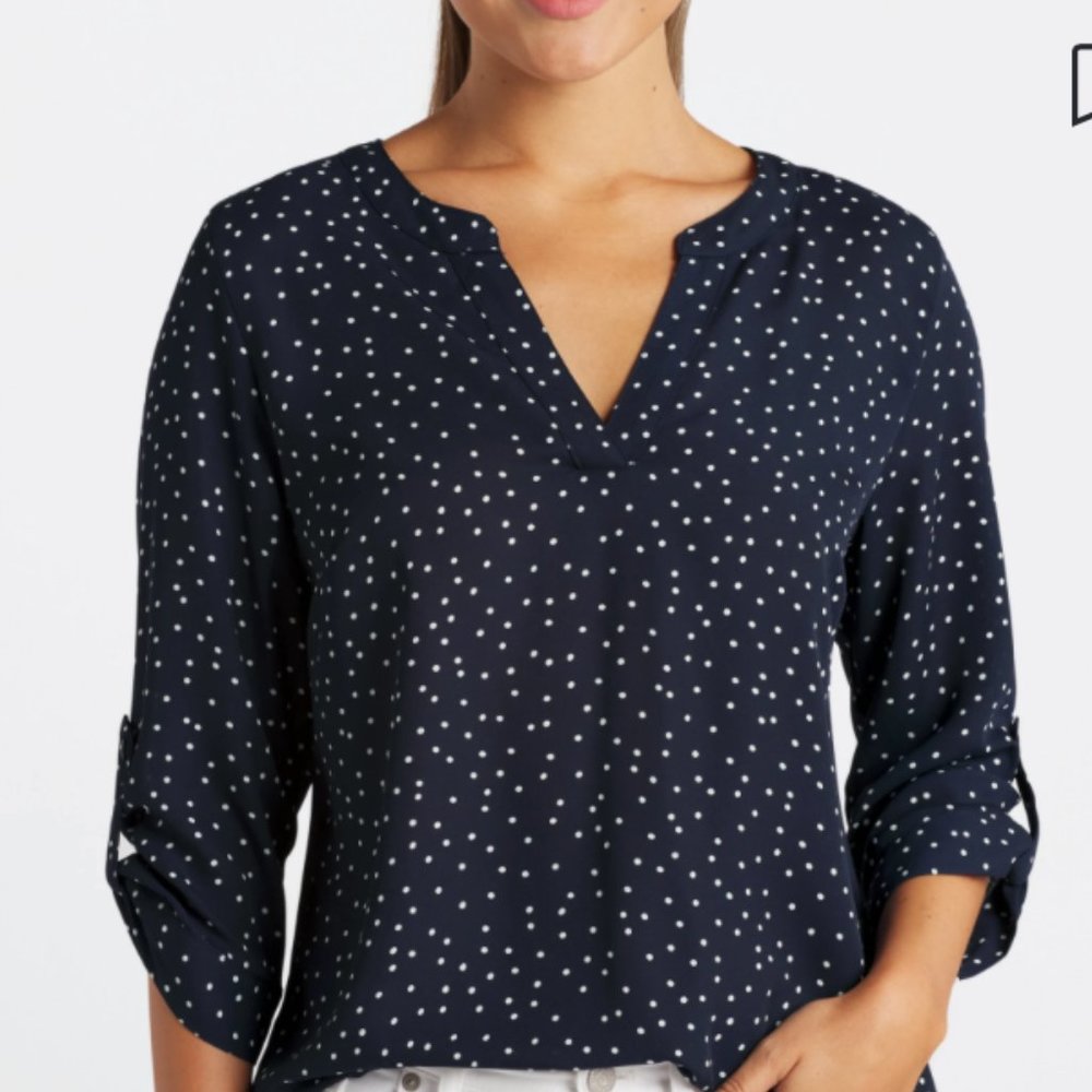 Fortune & Ivy navy blue blouse
